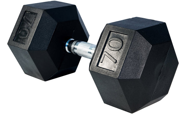 LIFE SPORT RUBBER DUMBBELL 70LB