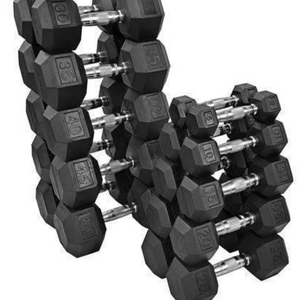 Life Sport 5 - 50 lb Rubber Hex Dumbbell Set