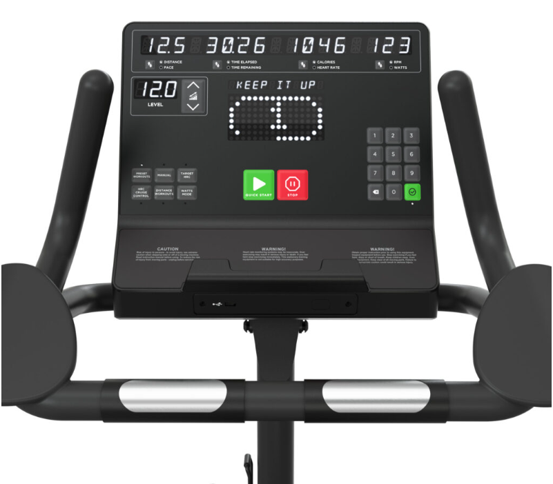 TRUE LAUNCH SERIES UPRIGHT BIKE W/ UNITE LED CONSOLE